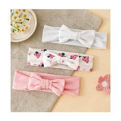 Babyhug Free Size Baby Headbands With Fruit Print Bow Applique Pack of 3 - Multicolor