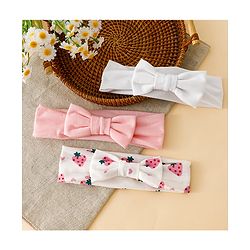 Babyhug Free Size Baby Headbands With Fruit Print Bow Applique Pack of 3 - Multicolor
