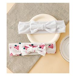 Babyhug Free Size Baby Headbands With Fruit Print Bow Applique Pack of 3 - Multicolor