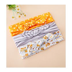 Babyhug Free Size Baby Headbands with Polka Dots, Floral Print And Stripes Pack of 3 - Multicolor