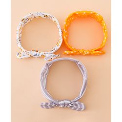 Babyhug Free Size Baby Headbands with Polka Dots, Floral Print And Stripes Pack of 3 - Multicolor