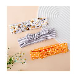 Babyhug Free Size Baby Headbands with Polka Dots, Floral Print And Stripes Pack of 3 - Multicolor