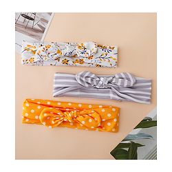 Babyhug Free Size Baby Headbands with Polka Dots, Floral Print And Stripes Pack of 3 - Multicolor
