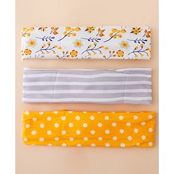 Babyhug Free Size Baby Headbands with Polka Dots, Floral Print And Stripes Pack of 3 - Multicolor