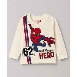 Babyhug Marvel Single Jersey Knit Full Sleeves T-Shirt & Joggers Set With Spiderman Graphic - Blue