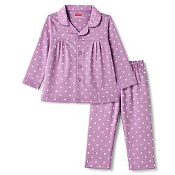Babyhug Cotton Knit Full Sleeves Top & Pyjama Night Suit with Polka Dots Print - Lavender