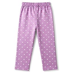 Babyhug Cotton Knit Full Sleeves Top & Pyjama Night Suit with Polka Dots Print - Lavender