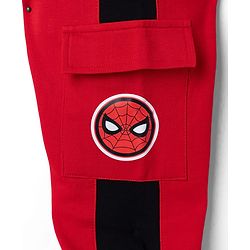 Babyhug Marvel Single Jersey Knit Full Sleeve Cut and Sew T-shirt & Joggers Set With Spider-man Graphics - Red