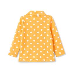 Babyhug 100% Cotton Knit Full Sleeves Shirt & Pyjama Night Suit with Hearts Print - Yellow
