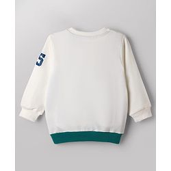 Babyhug Terry Knit Full Sleeves T-Shirt & Denim Jeans Set with New York Print & Cut & Sew Design - White & Green