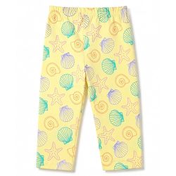 Babyhug Cotton Knit Full Sleeves Shirt & Pyjama Night Suit with Starfish Print - Yellow