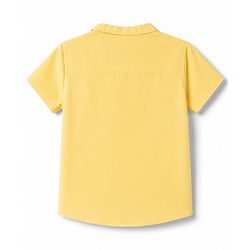Babyhug Cotton Woven Half Sleeves Shirt & Denim Shorts Set - Yellow