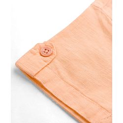 Babyhug Cotton Woven Half Sleeves Solid Color Shirt & Denim Shorts Set - Peach & Blue