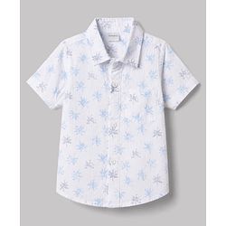 Babyhug 100% Cotton Woven Half Sleeves Shirt & Shorts Set With Floral Print - White