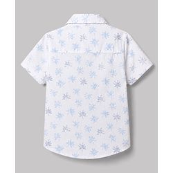 Babyhug 100% Cotton Woven Half Sleeves Shirt & Shorts Set With Floral Print - White