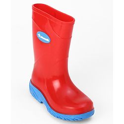 Cute Walk by Babyhug Comfortable slip on with Anti skid Rain Boot - Blue & Red