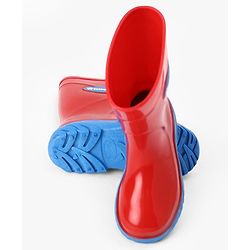 Cute Walk by Babyhug Comfortable slip on with Anti skid Rain Boot - Blue & Red