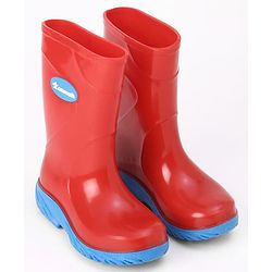Cute Walk by Babyhug Comfortable slip on with Anti skid Rain Boot - Blue & Red