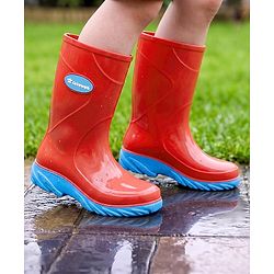 Cute Walk by Babyhug Comfortable slip on with Anti skid Rain Boot - Blue & Red