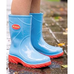 Cute Walk by Babyhug Comfortable slip on with Anti skid Rain Boot - Blue & Red