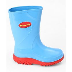 Cute Walk by Babyhug Comfortable slip on with Anti skid Rain Boot - Blue & Red