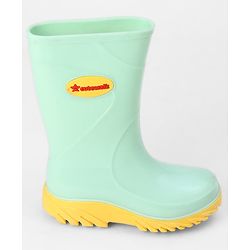 Cute Walk by Babyhug Comfortable slip on with Anti skid Rain Boot - Mint & Yellow