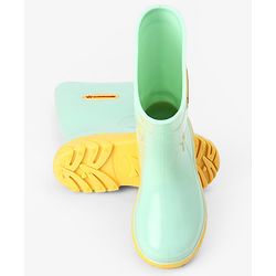 Cute Walk by Babyhug Comfortable slip on with Anti skid Rain Boot - Mint & Yellow