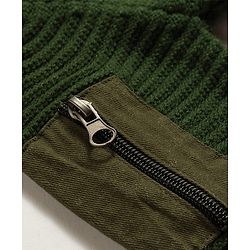 Babyhug Knit Full Sleeves Text Printed Pullover Sweater - Olive Green