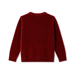 Babyhug Knit Full Sleeves Pullover With Glitter Bow Design - Maroon