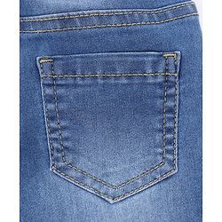Babyhug Cotton Lycra Full Length Denim Jeans With Patch - Blue
