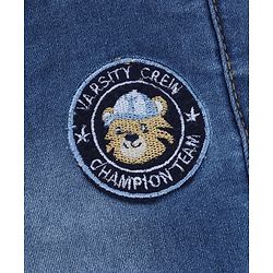 Babyhug Cotton Lycra Full Length Denim Jeans With Patch - Blue