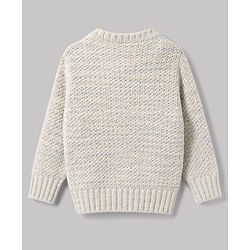 Babyhug Knit Full Sleeves Bow Sequinned Pullover Sweater - Light Pink