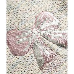 Babyhug Knit Full Sleeves Bow Sequinned Pullover Sweater - Light Pink