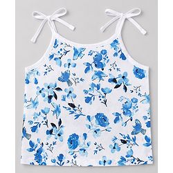 Babyhug 100% Cotton Cambric Woven Sleeveless Shoulder Tie Knot Slip With Floral Print Pack of 3 - Multicolor