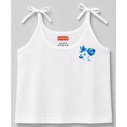 Babyhug 100% Cotton Cambric Woven Sleeveless Shoulder Tie Knot Slip With Floral Print Pack of 3 - Multicolor
