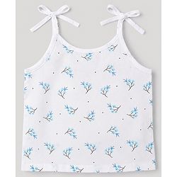 Babyhug 100% Cotton Cambric Woven Sleeveless Shoulder Tie Knot Slip With Floral Print Pack of 3 - Multicolor