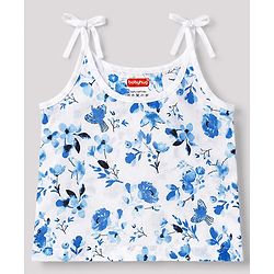 Babyhug 100% Cotton Cambric Woven Sleeveless Shoulder Tie Knot Slip With Floral Print Pack of 3 - Multicolor
