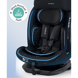 Babyhug Convertible 2 in 1 Car Seat with Isofix & Non Isofix, 360° Rotatable Seat - Grey| R129 Certified| i-Size Compliant| Rear & Forward Facing| Newborn to 12 Years| Reclining Seat| Cushion Seat
