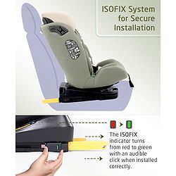 Babyhug Convertible 2 in 1 Car Seat with Isofix & Non Isofix, 360° Rotatable Seat - Grey| R129 Certified| i-Size Compliant| Rear & Forward Facing| Newborn to 12 Years| Reclining Seat| Cushion Seat
