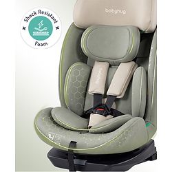 Babyhug Convertible 2 in 1 Car Seat with Isofix & Non Isofix, 360° Rotatable Seat - Grey| R129 Certified| i-Size Compliant| Rear & Forward Facing| Newborn to 12 Years| Reclining Seat| Cushion Seat