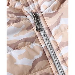 Babyhug Woven Jacket and Pant with Full Sleeves and Camouflage Print in Brown for 0-1 Month