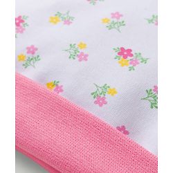 Babyhug 100% Cotton Interlock Knit Cap Mittens & Booties With Floral Print Multicolor - Diameter 17.5 cm