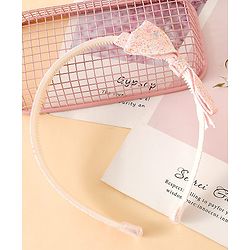 Babyhug Hair Band With Glitter Bow Applique -Pink