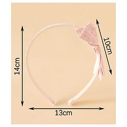Babyhug Hair Band With Glitter Bow Applique -Pink