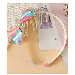 Babyhug Hair Band With Bow Applique - Pink and Blue