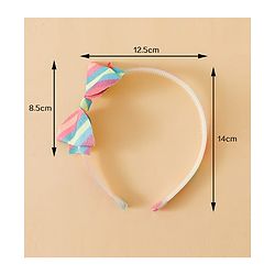 Babyhug Hair Band With Bow Applique - Pink and Blue