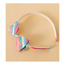 Babyhug Hair Band With Bow Applique - Pink and Blue