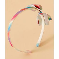 Babyhug Hair Band With Bow Applique - Pink and Blue