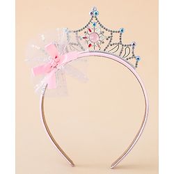 Babyhug Free Size Hair Bands With Embellished Bow Applique - Pink
