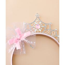 Babyhug Free Size Hair Bands With Embellished Bow Applique - Pink